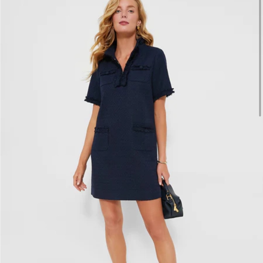 Pomander Place | Navy Tweed Ophelia Dress | Size XL